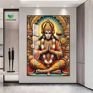 Nhà máy bán buôn Ấn Độ Hindu Nữ Thần chúa hanuman hình ảnh Tôn Giáo HD Áp phích khung pha lê sứ Ấn Độ Hindu thần tường nghệ thuật - Product Image 2