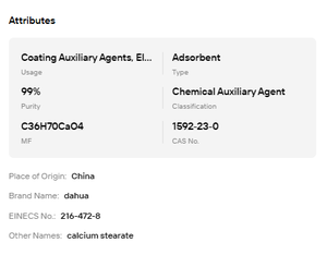 Estearato de Calcio de Grado Alimenticio en Polvo, 99% de Pureza, CAS 1592-23-0, Estabilizador de Calor y Adsorbente para PVC, 20 kg/Bolsa - Product Image 6