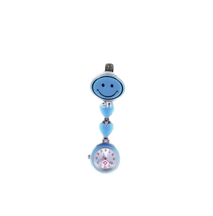 V- NW08 Hot Smile Face Metal Nurse Doctor Pocket Fob Watch With Japan Movt