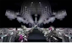 Net Red lớn pha lê Thủy Tinh Hạt Rèm chuỗi Trần Đèn nghệ thuật sáng tạo trang trí đèn chùm điều khiển từ xa lấy cảm hứng từ đám cưới - Product Image 5