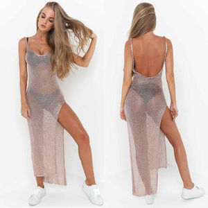 2024 été vente chaude maille pure longues couvertures femmes maillot <span class=keywords><strong>de</strong></span> <span class=keywords><strong>bain</strong></span> Bikini couvrir plage robe Sexy Bikini couvrir - Product Image 2