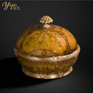 Caja de decoración de sala de estar antigua con patrón Floral pintado a mano de la serie americana Yips - Product Image 2
