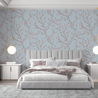 Papier Peint PVC Moderne Floral Imperméable Autocollant Texturé en Rouleaux, Idéal pour Appartement et Maison, Marque XinXin - Vente Flash