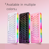 Clavier à membrane sans fil AJAZZ AF68 tri-mode, 68 touches compactes, rétroéclairage RVB, batterie 4000 mAh, pour ordinateur portable/PC/tablette, 3 couleurs