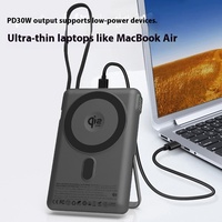 Batterie SSS haut de gamme 25W certifiée MPP, charge sans fil 10000mAh, batterie à semi-conducteurs sécurisée, PD 30W, câble intégré, power bank