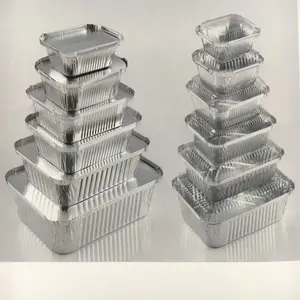 Heiße Mahlzeit Verpackung Aluminium Lebensmittel behälter Rechteck Folien schale Behälter herausnehmen