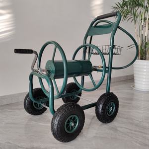 Chariot enrouleur de tuyau portable en acier inoxydable robuste <span class=keywords><strong>avec</strong></span> conteneur à quatre <span class=keywords><strong>roues</strong></span> OEM pour outils de jardin et arrosage de la pelouse - Product Image 3