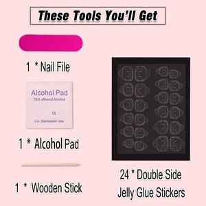 24 <span class=keywords><strong>Uñas</strong></span> Postizas Acrílicas para Mujer, Diseño Simple, Mediano Largo, Cuadradas, <span class=keywords><strong>Degradado</strong></span> en <span class=keywords><strong>Rosa</strong></span> Nude <span class=keywords><strong>y</strong></span> <span class=keywords><strong>Blanco</strong></span> - Product Image 4