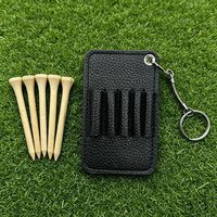 Marqueur de balle de golf, étiquette en cuir, porte-clés, aide portable pour le putting green, lot de 5 tees de golf