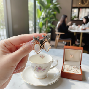 Vendita calda di tendenza stile coreano oro rosa oro rosa orecchini a farfalla Set gioielli di lusso per ragazze all'ingrosso - Product Image 3