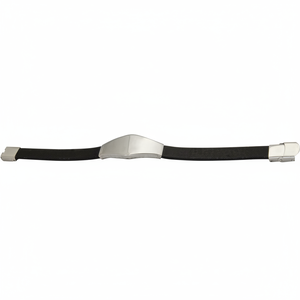 Bracciale alla Moda in Acciaio e Nero - Product Image 2