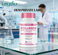 Capsules de collagène hydrolysé avec acide hyaluronique et vitamine C, complément de peptides de collagène anti-âge pour l'élasticité de la peau