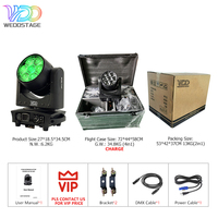 WEDOSTAGE Équipement d'éclairage de scène 7x40W RGB 4-en-1 Projecteur à tête mobile halogène Décoration de mariage CTO Wash Beam DMX512