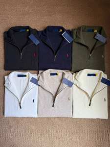 RL Sweat à capuche sans manches en coton brodé, écologique, ODM, à demi-zip, col montant, coupe ample, style américain, automne - Product Image 2