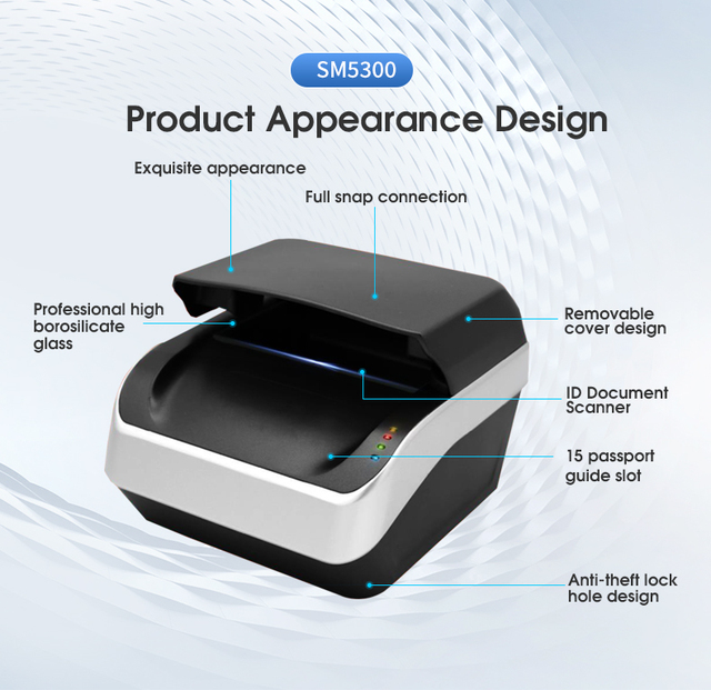 Scanmax Durable SM5300 Full Page Compact Document, Passport Reader, ID Scanner for Hotels