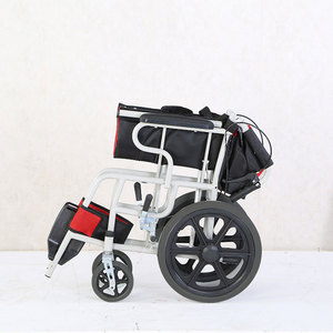 Fauteuil roulant manuel léger, pliable et portable pour personnes âgées et handicapées, disponible en noir et rouge - Product Image 1