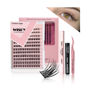 Kit de cils en grappe PBT naturel en gros, marque privée, pour un effet œil de poupée, œil de chat, hybride et wispy - Product Image 2