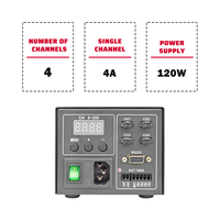 Contrôleur numérique PWM 4 canaux MUKEREN MKR-DPS, sortie 24V, alliage d'aluminium, contrôle indépendant de chaque source lumineuse, 65W-200W max