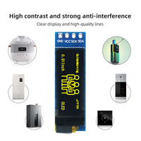 Módulo de Pantalla OLED de 0.91 Pulgadas GME12832-11/12/13, Resolución 128x32, Blanco/Azul/Amarillo, Interfaz I2C, Conector de 4 Pines