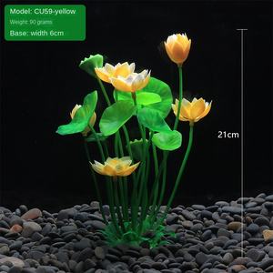 Décoration de réservoir à poissons écologique en matériau PE Simulation d'herbe <span class=keywords><strong>aquatique</strong></span> <span class=keywords><strong>Lotus</strong></span> Plante d'aquarium avec éclairage CU59 - Product Image 6