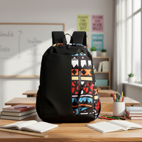 Mochila de Viaje para Actividades al Aire Libre, Mochila Moderna para Computadora, Mochila Oxford Geométrica Impermeable con Cierre, Mochila para Estudiantes