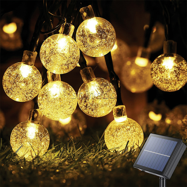 8 Model 20/30/40/50/60/80 Balls LED Crystal Globe Solar Powered Waterproof Fairy String Lights for Outdoor Garden Decoration