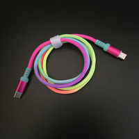 Cable Trenzado de Tela de Color Gradual Anti-Enredos, Cable Gevlochten IOS C94 USB C a 8 Pines
