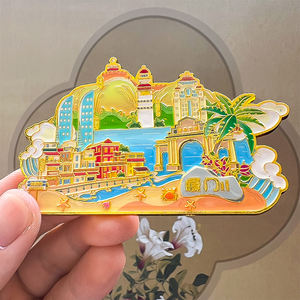 Kişiselleştirilmiş özel logo buzdolabı mıknatısları kalıp kesim metalik buzdolabı mıknatıs turizm hediyelik eşya <span class=keywords><strong>Metal</strong></span> 3d mıknatıslar - Product Image 2