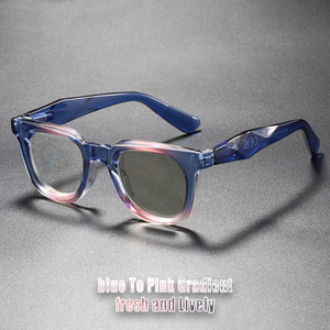 Montures carrées en acétate transparent de haute qualité pour femmes, <span class=keywords><strong>verres</strong></span> transparents anti-lumière bleue à dégradé de couleur, montures rétro pour ordinateur - Product Image 2
