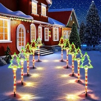 8 Modi Outdoor Wiederaufladbare Wasserdichte Solar-Weihnachtsbodenlampe LED Weihnachtsbaum-Lichter IP65 Bewertung Garten-Wegbeleuchtung Dekoration