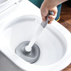 Ensemble de brosses de toilette avec base ronde gris-blanc, design ergonomique pour le nettoyage des cuvettes et des éviers - Product Image 4