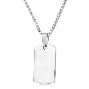 Yunnique – collier avec pendentif en acier titane à motif ondulé rétro, chaîne de 60cm, bijoux de Style Punk pour hommes - Product Image 3