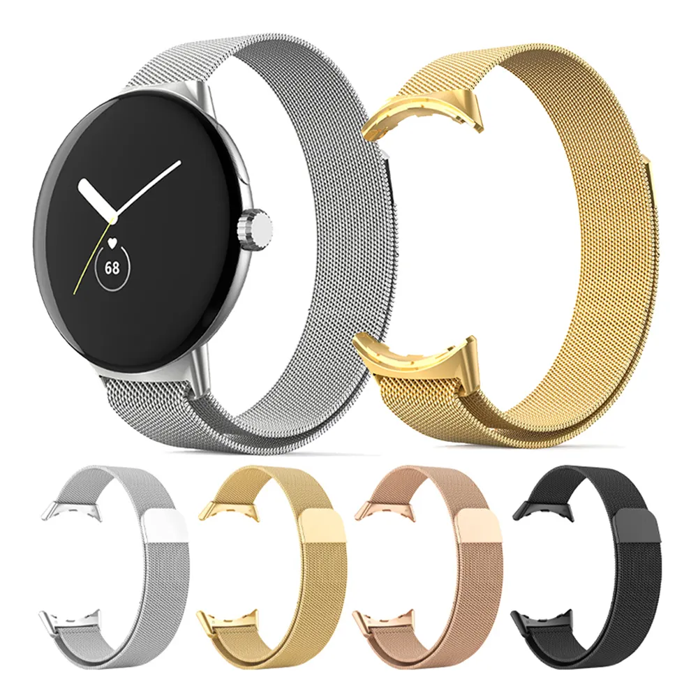 Laudtec Magnetic Loop Strap for Google Pixel Watch Band for Pixel Watch Metal Band Links Active Bracelet Smartwatch Wristbands
