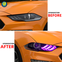 Phare avant LED de haute qualité YU GUANG pour Ford Mustang 2018-2023, mise à niveau des phares, style RGB, projecteur LED, phare avant