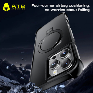 <span class=keywords><strong>Funda</strong></span> Magnética Mate ATB para <span class=keywords><strong>iPhone</strong></span> con Soporte Metálico Plegable, Fundas para Celulares, Cubierta Trasera Protectora Anticaídas - Product Image 3