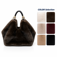 Sac fourre-tout de luxe bohème pour femme en fausse fourrure, avec deux sangles, résistant au froid, moelleux, grande capacité, léger et décontracté