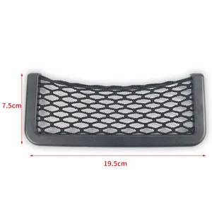 CARFU Car Back Rear Mesh Trunk Seat Elastic String Sticker Universal Storage Bag Pocket Cage Auto Organizer Seat Back Bag