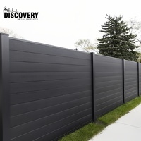 Panneaux de clôture de jardin en composite WPC co-extrudé avec poteaux en aluminium pour écran de jardin extérieur