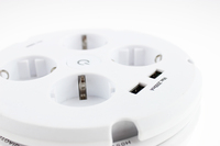 Multiprise de sécurité 16A avec 4 prises et 2 ports USB, cordon rétractable 230V