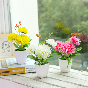 <span class=keywords><strong>Mini</strong></span> <span class=keywords><strong>flores</strong></span> artificiales <span class=keywords><strong>de</strong></span> plástico, varios colores, para decoración del hogar con maceta - Product Image 2