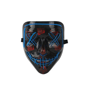 Topeng lampu LED warna baru Halloween, properti cahaya dingin, properti lelucon pesta Hari April serigala, topeng seram - Product Image 4