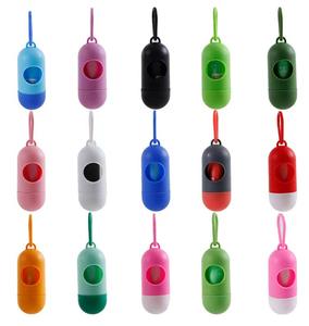 맞춤형 판촉 휴대용 알약 모양 개 쓰레기 똥 쓰레기 디스펜서 15pcs 쓰레기 봉투 애완 동물 제품 - Product Image 1