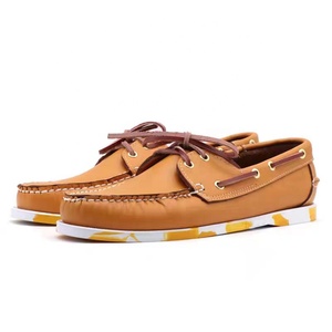 Mocassini da <span class=keywords><strong>Uomo</strong></span> di Design Gialli in Pelle Leggeri Antiscivolo, Stile Barefoot, Invernali a Taglio Alto, Tipo <span class=keywords><strong>Scarpe</strong></span> da Barca per Tutte le Stagioni - Product Image 4