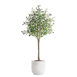 Commercio all'ingrosso della fabbrica di vendita calda al coperto esterno decorativo verde foglie artificiali piantato albero di olivo con la pentola - Product Image 1