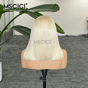 Peluca de Cabello Humano Virgen Camboyano con Frente de Encaje HD 13x6, Ondulado Suelto, Rubio Platino, Proveedor Mayorista, Peluca 100% Cabello Humano - Product Image 3