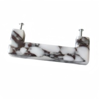 Poignées de porte en marbre SAIDKOCC, poignées d'armoire Calacatta Viola Violet Fangzheng en forme de U, décoration minimaliste de luxe pour la maison