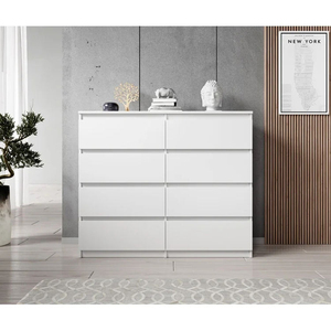 8 Drawer Chest, Wood <b>Storage</b> Dresser <b>Cabinet</b>, Large <b>Storage</b> Organizer Makeup Drawer for Closet, <b>Bedroom</b> - White - Product Image 5