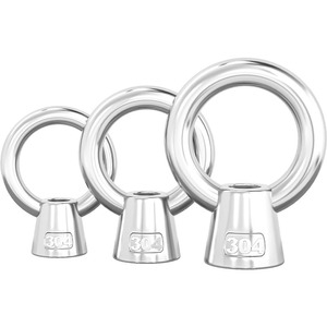 304 Stainless Steel Eye Bolt M8 M10 M12 M16 M20 M24 Lifting Sling Round High Legged Grade A Bright Finish - Product Image 1