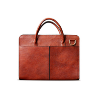 Tas komputer Laptop bisnis tas kantor kulit PU Logo kustom