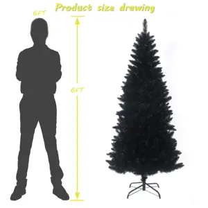 Özel insan yapımı el yapımı PVC siyah benzersiz yılbaşı ağacı yılbaşı ürünleri süsler parti malzemeleri